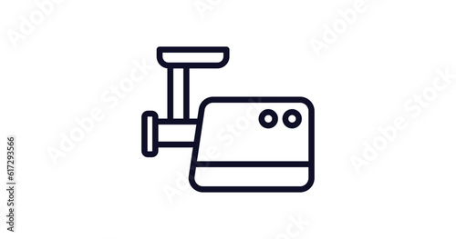 meat grinder icon. Thin line meat grinder icon from kitchen collection. Outline vector isolated on white background. Editable meat grinder symbol can be used web and mobile