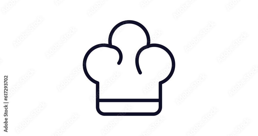 chef hat icon. Thin line chef hat icon from kitchen collection. Outline vector isolated on white background. Editable chef hat symbol can be used web and mobile chef hat icon. Thin line chef hat icon from kitchen collection. Outline vector isolated on white background. Editable chef hat symbol can be used web and mobile