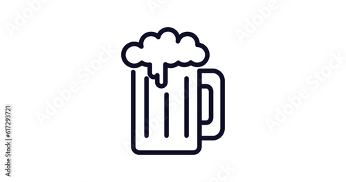 beer icon. Thin line beer icon from kitchen collection. Outline vector isolated on white background. Editable beer symbol can be used web and mobile