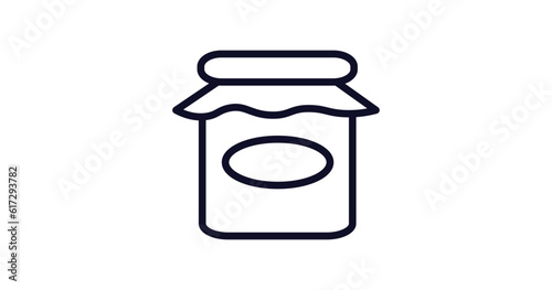 jar icon. Thin line jar icon from kitchen collection. Outline vector isolated on white background. Editable jar symbol can be used web and mobile