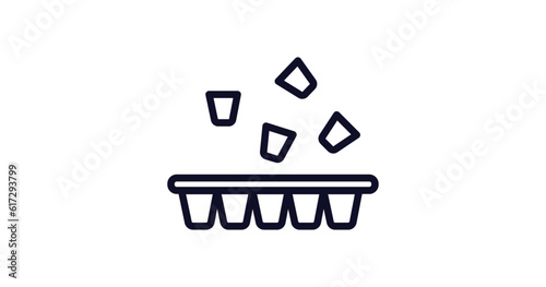 ice cube tray icon. Thin line ice cube tray icon from kitchen collection. Outline vector isolated on white background. Editable ice cube tray symbol can be used web and mobile