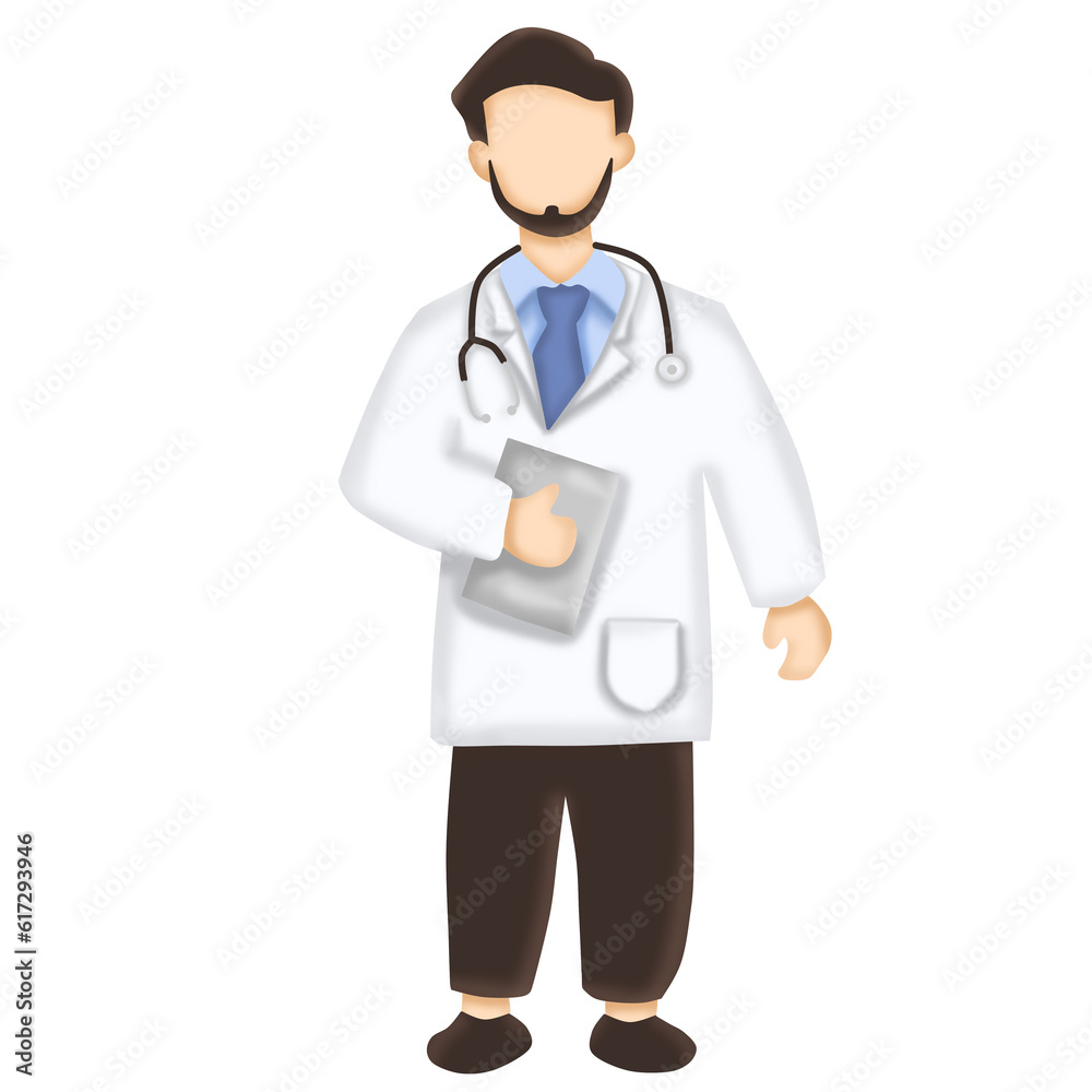 doctor with stethoscope illustration