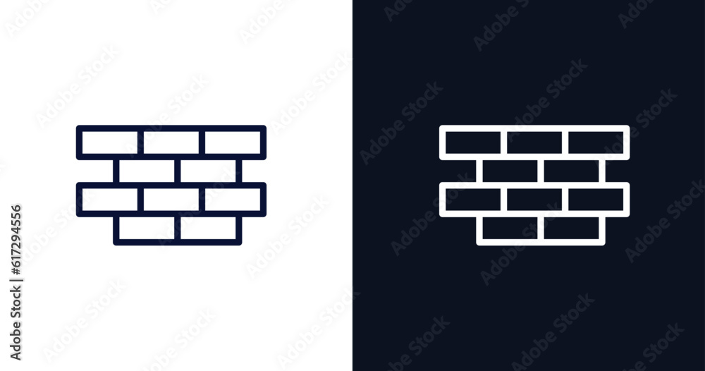 brickwall icon. Thin line brickwall icon from construction collection ...