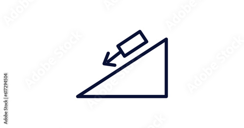 inclined icon. Thin line inclined icon from construction collection. Outline vector isolated on white background. Editable inclined symbol can be used web and mobile