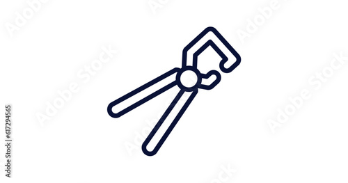 big clippers icon. Thin line big clippers icon from construction collection. Outline vector isolated on white background. Editable big clippers symbol can be used web and mobile