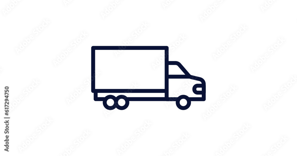 truck with freight icon. Thin line truck with freight icon from construction collection. Outline vector isolated on white background. Editable truck with freight symbol can be used web and mobile truck with freight icon. Thin line truck with freight icon from construction collection. Outline vector isolated on white background. Editable truck with freight symbol can be used web and mobile