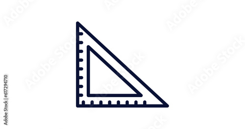 angle ruler icon. Thin line angle ruler icon from construction collection. Outline vector isolated on white background. Editable angle ruler symbol can be used web and mobile