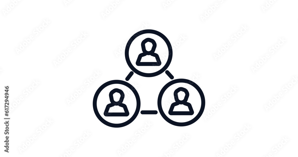 users interconnected icon. Thin line users interconnected icon from business and analytics collection. Outline vector isolated on white background. Editable users interconnected symbol users interconnected icon. Thin line users interconnected icon from business and analytics collection. Outline vector isolated on white background. Editable users interconnected symbol