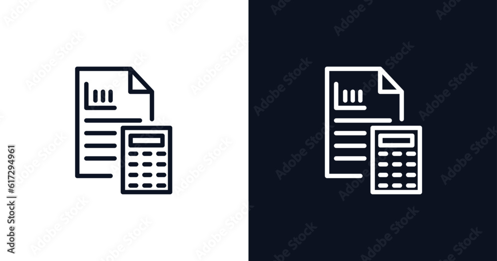 accounting icon. Thin line accounting icon from business and analytics collection. Outline vector isolated on dark blue and white background. Editable accounting symbol
