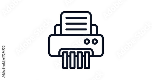 paper shredder icon. Thin line paper shredder icon from business and analytics collection. Outline vector isolated on white background. Editable paper shredder symbol