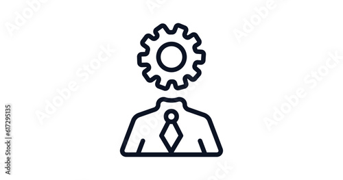 business skills icon. Thin line business skills icon from business and analytics collection. Outline vector isolated on white background. Editable business skills symbol can be used web and mobile