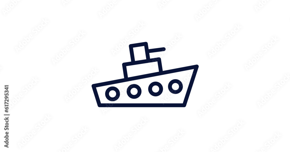ship icon. Thin line ship icon from military and war and collection. Outline vector isolated on white background. Editable ship symbol can be used web and mobile ship icon. Thin line ship icon from military and war and collection. Outline vector isolated on white background. Editable ship symbol can be used web and mobile