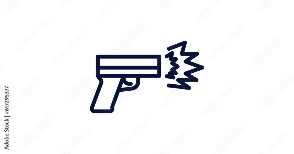 gun shooting icon. Thin line gun shooting icon from military and war and collection. Outline vector isolated on white background. Editable gun shooting symbol can be used web and mobile gun shooting icon. Thin line gun shooting icon from military and war and collection. Outline vector isolated on white background. Editable gun shooting symbol can be used web and mobile