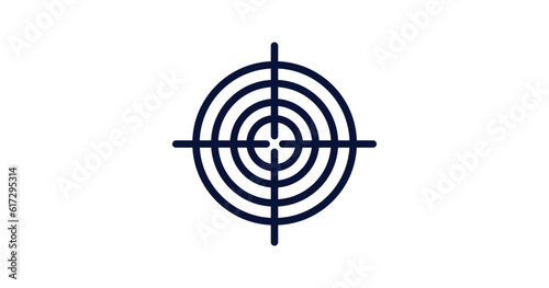 target icon. Thin line target icon from military and war and  collection. Outline vector isolated on white background. Editable target symbol can be used web and mobile