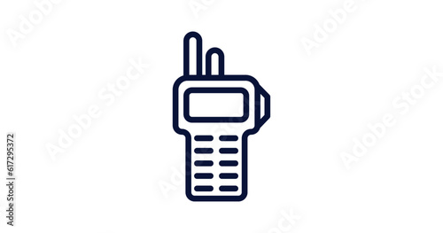 two way radio icon. Thin line two way radio icon from military and war and collection. Outline vector isolated on white background. Editable two way radio symbol can be used web and mobile