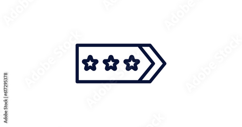 shoulder strap icon. Thin line shoulder strap icon from military and war and  collection. Outline vector isolated on white background. Editable shoulder strap symbol can be used web and mobile