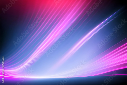 Pink grainy color gradient glowing abstract shape on black background blurred vibrant lights webpage header design copy space