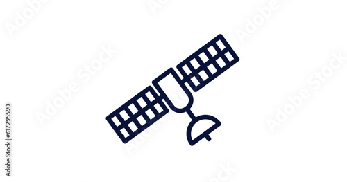 military satellites icon. Thin line military satellites icon from military and war and  collection. Outline vector isolated on white background. 