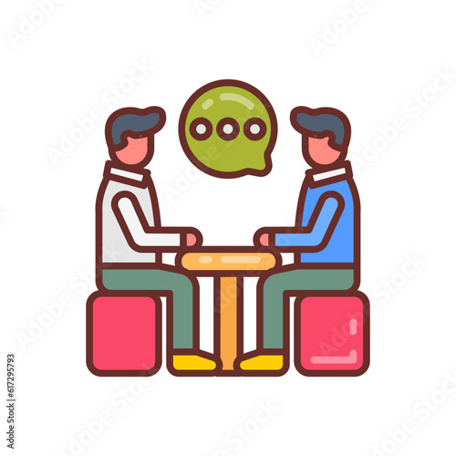 Interview icon in vector. Illustration