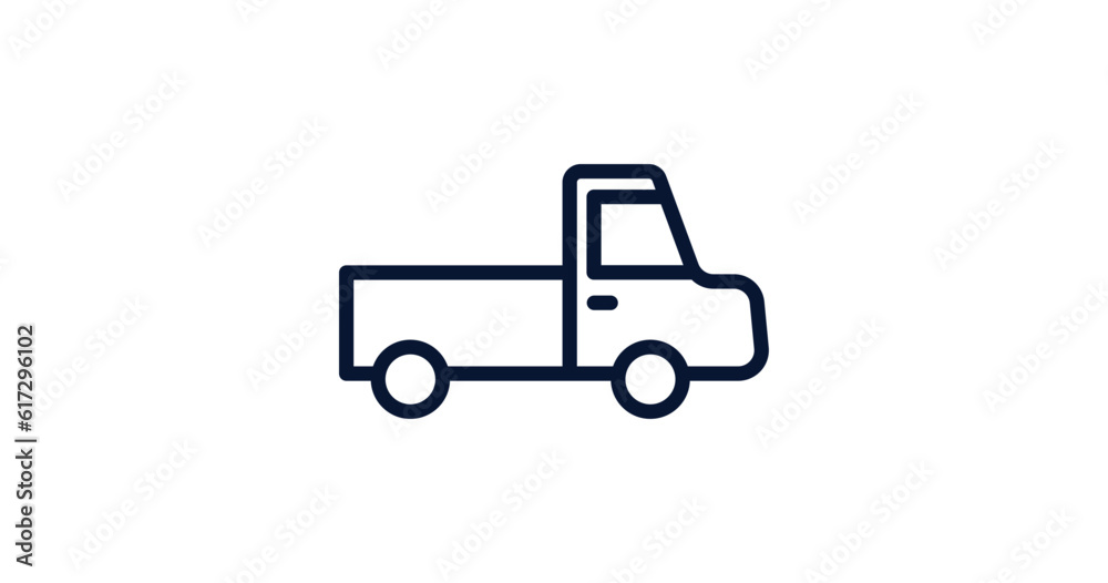 Fototapeta premium pickup icon. Thin line pickup icon from agriculture and farm collection. Outline vector isolated on white background. Editable pickup symbol can be used web and mobile
