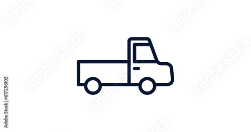 pickup icon. Thin line pickup icon from agriculture and farm collection. Outline vector isolated on white background. Editable pickup symbol can be used web and mobile