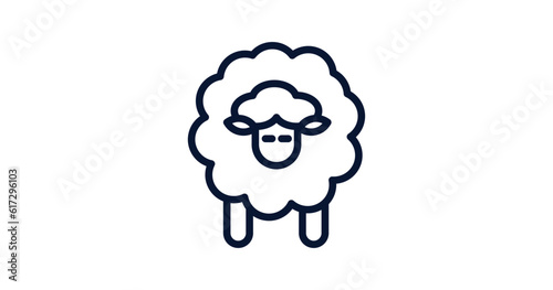 sheep icon. Thin line sheep icon from agriculture and farm collection. Outline vector isolated on white background. Editable sheep symbol can be used web and mobile