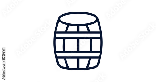 barrell icon. Thin line barrell icon from agriculture and farm collection. Outline vector isolated on white background. Editable barrell symbol can be used web and mobile