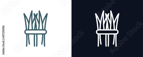 hay icon. Thin line hay icon from agriculture and farm collection. Outline vector isolated on dark blue and white background. Editable hay symbol can be used web and mobile