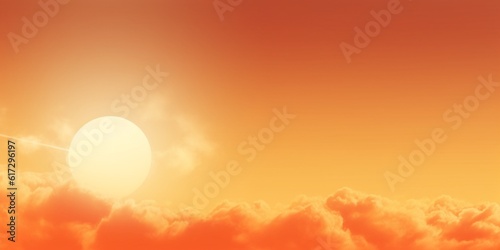 Cloud orange sky copy space blurred background, AI Generated