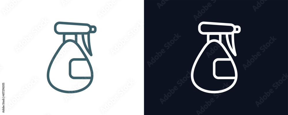 sprayer icon. Thin line sprayer icon from agriculture and farm collection. Outline vector isolated on dark blue and white background. Editable sprayer symbol can be used web and mobile