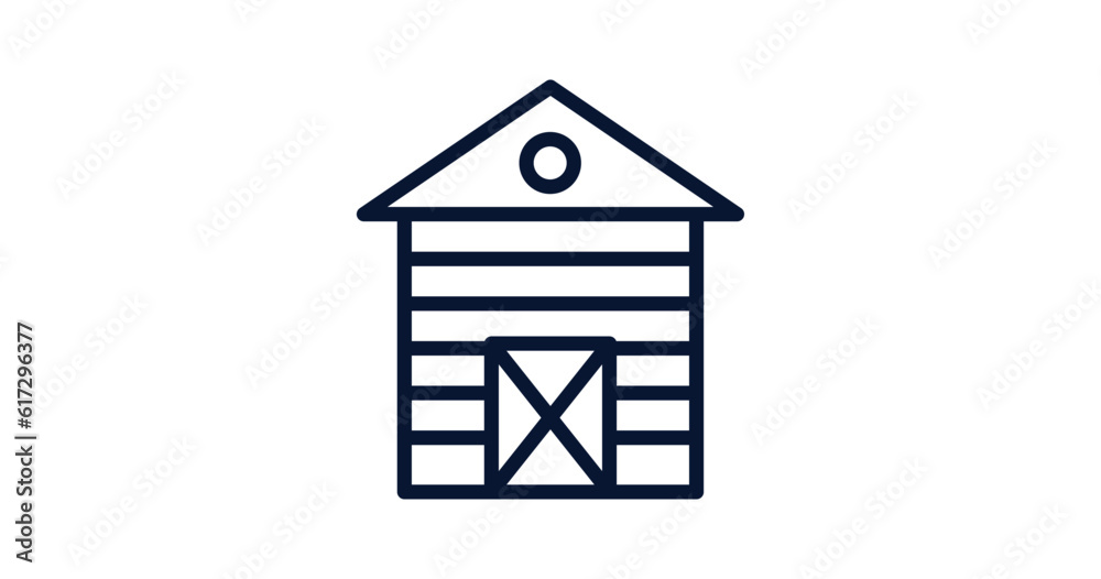 shed icon. Thin line shed icon from agriculture and farm collection. Outline vector isolated on white background. Editable shed symbol can be used web and mobile shed icon. Thin line shed icon from agriculture and farm collection. Outline vector isolated on white background. Editable shed symbol can be used web and mobile