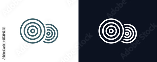 hay bale icon. Thin line hay bale icon from agriculture and farm collection. Outline vector isolated on dark blue and white background. Editable hay bale symbol can be used web and mobile