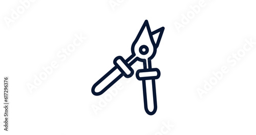 pruners icon. Thin line pruners icon from agriculture and farm collection. Outline vector isolated on white background. Editable pruners symbol can be used web and mobile
