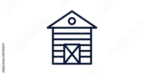 shed icon. Thin line shed icon from agriculture and farm collection. Outline vector isolated on white background. Editable shed symbol can be used web and mobile