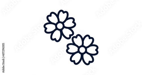 spring flower icon. Thin line spring flower icon from agriculture and farm collection. Outline vector isolated on white background. Editable spring flower symbol can be used web and mobile