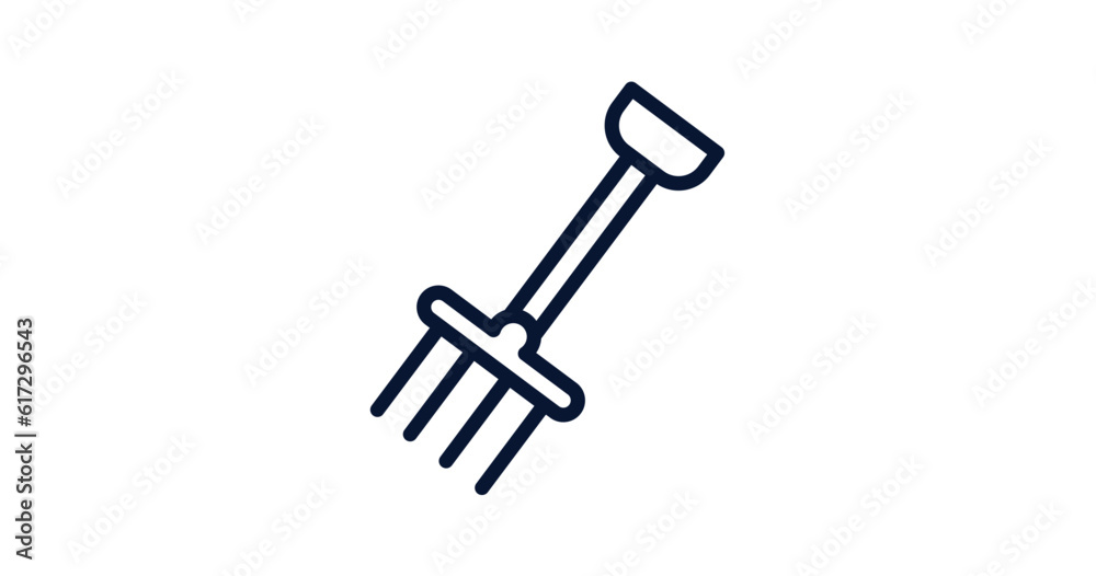 farming fork icon. Thin line farming fork icon from agriculture and farm collection. Outline vector isolated on white background. Editable farming fork symbol can be used web and mobile farming fork icon. Thin line farming fork icon from agriculture and farm collection. Outline vector isolated on white background. Editable farming fork symbol can be used web and mobile