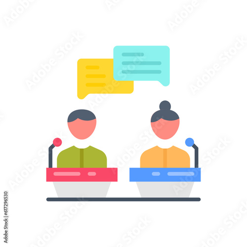Debate icon in vector. Illustration