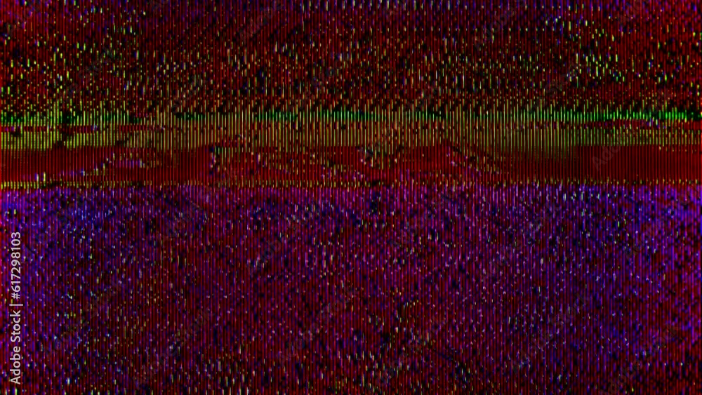 VHS effect in format of red horizontal stretch across the screen. Analog glitches and artifacts, nostalgic and retro aesthetics. Tracking errors, static noise, horizontal lines. VHS art concept. VHS effect in format of red horizontal stretch across the screen. Analog glitches and artifacts, nostalgic and retro aesthetics. Tracking errors, static noise, horizontal lines. VHS art concept.