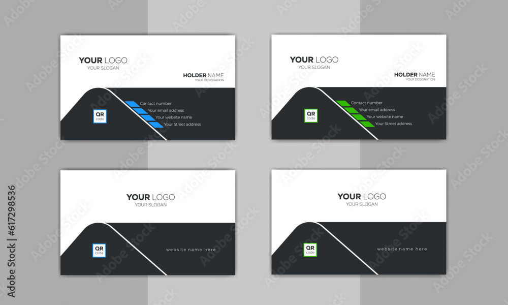 Creative unique, Professional, Luxury, Modern and simple corporate business visiting card design template  ideas for personal identity stock illustration