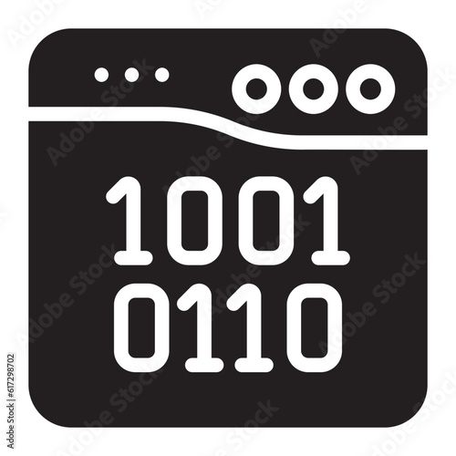 binary code glyph icon photo