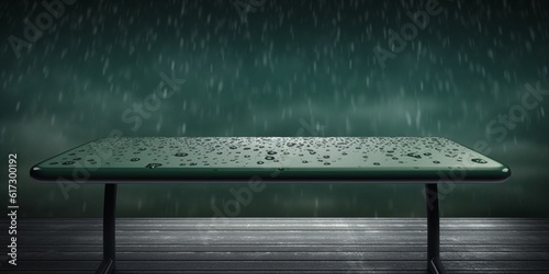 Rain drop copy space blurred background, AI Generated