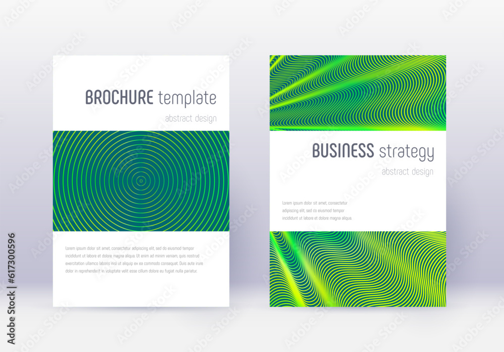 Fototapeta premium Minimalistic cover design template set. Green abst