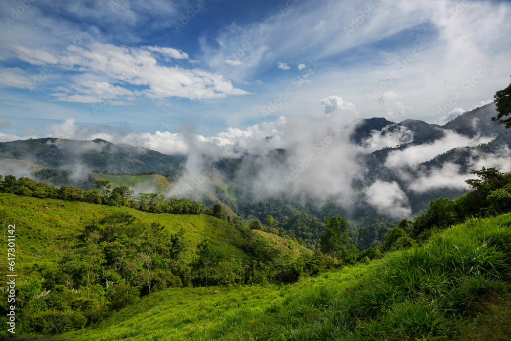 Foggy mountains in Colombia