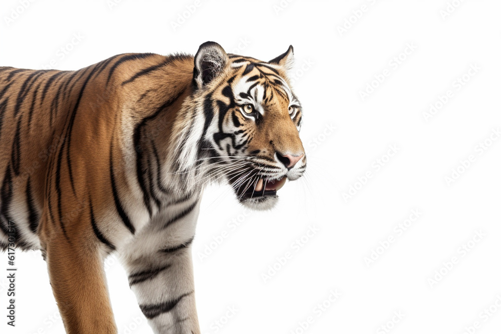 Fototapeta premium tiger on white background