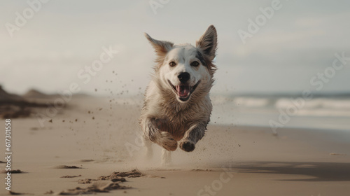 a happy dog ​​in nature