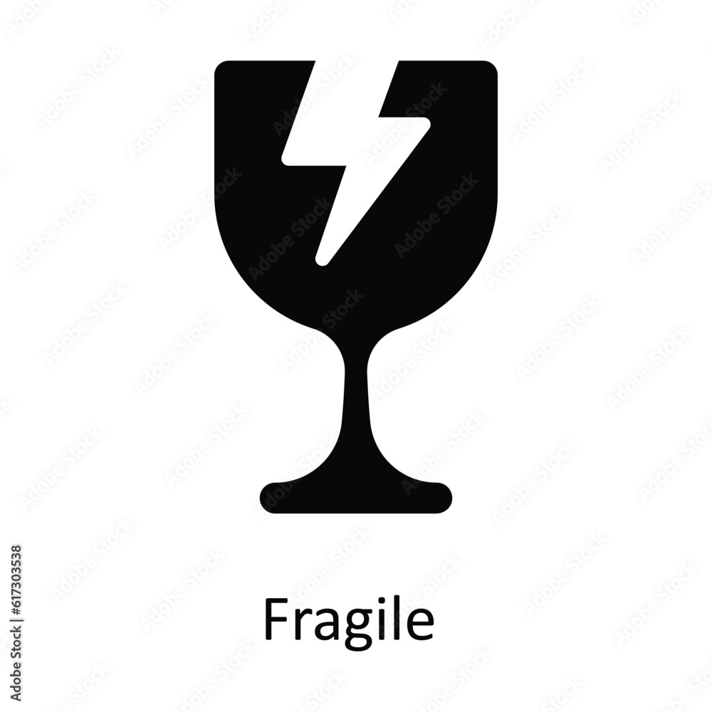 Fragile Vector solid Icon Design illustration. Shipping and delivery Symbol on White background EPS 10 File Fragile Vector solid Icon Design illustration. Shipping and delivery Symbol on White background EPS 10 File