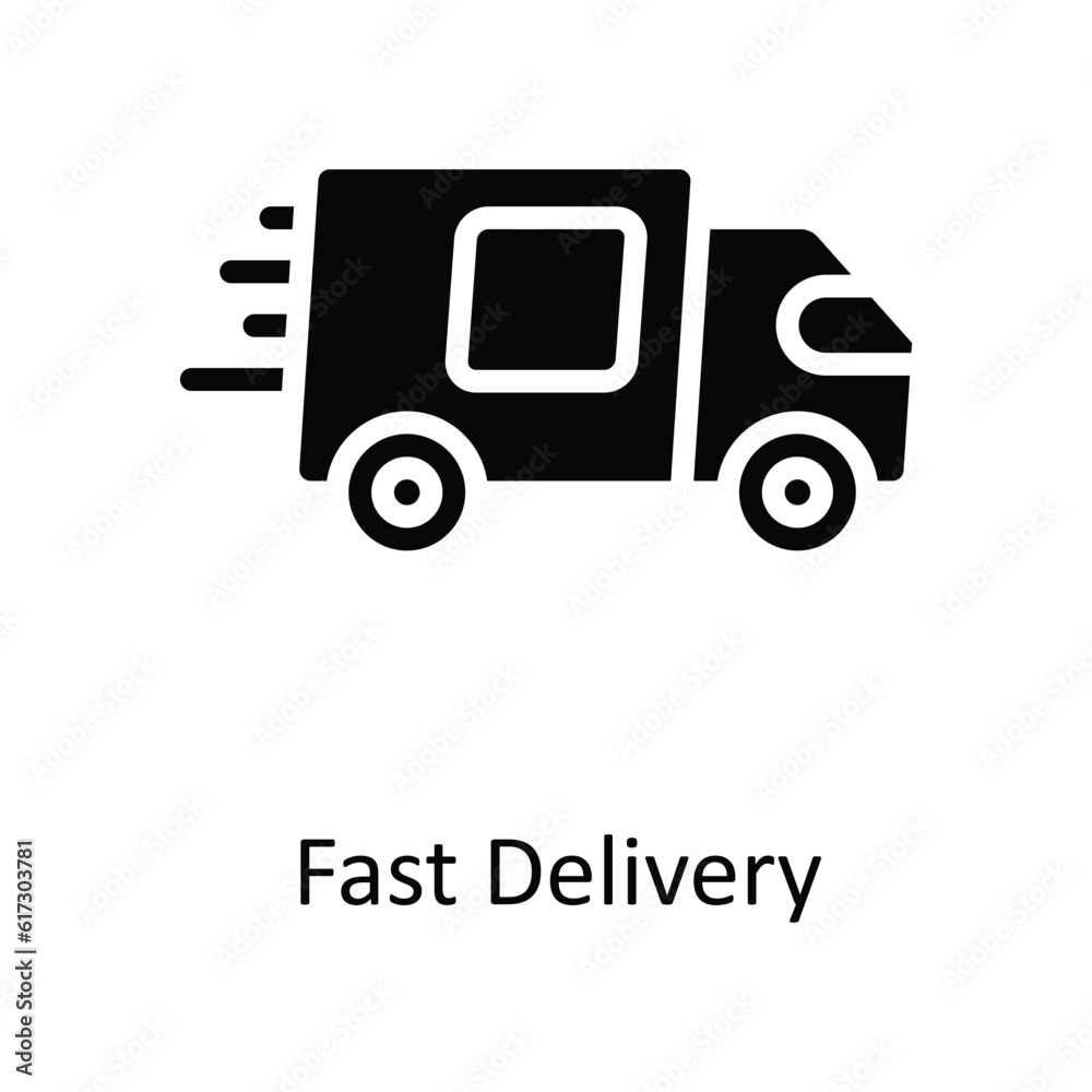 Fast Delivery Vector solid Icon Design illustration. Shipping and delivery Symbol on White background EPS 10 File Fast Delivery Vector solid Icon Design illustration. Shipping and delivery Symbol on White background EPS 10 File
