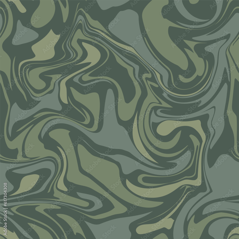 Camouflage seamless pattern with green ink marble swirls. Abstract military background. Camouflage seamless pattern with green ink marble swirls. Abstract military background.