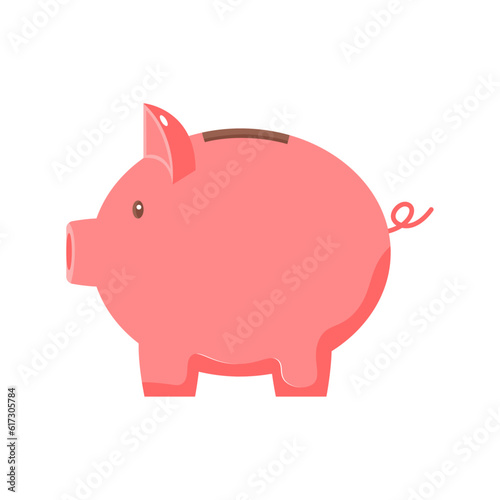 piggy bank vector illustration. icon of saving money. banking or investment concept