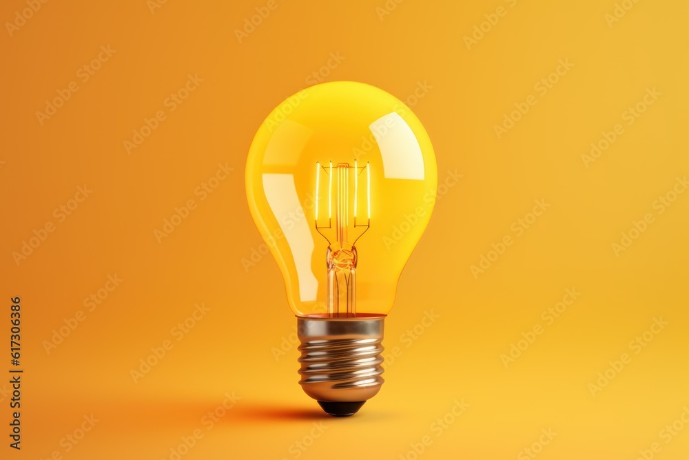 Light bulbs on bright yellow Light bulbs on bright yellow